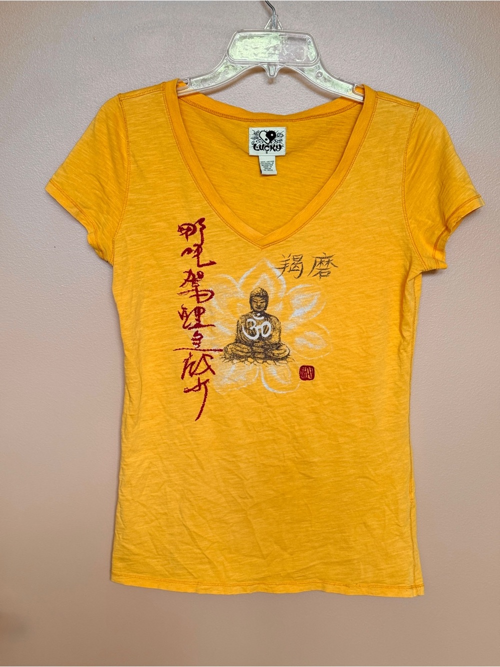 Vintage 1990 Early 2000’s Graphic Asian Buddha Design Size S Y2K
